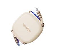 VisionSync 240W USB C to USB C Cable,PD3.2 Retractable USB C Cable with Magnetic Slot for Travel,Car,5 Preset Length,Fast Charging for iPhone 17/16/15,iPad,Macbook,Galaxy S25/24,3.3FT,Beige