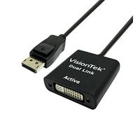 VisionTek DisplayPort to DVI-D Dual Link Active Adapter, 7 Inches, Male to Female, for Lenovo, Dell, HP, Desktop Graphics and More - 900639, Black