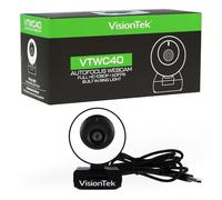 VisionTek VTWC40 Premium Autofocus Full HD 1080P 60FPS Webcam, Chromebook, Computer Video Camera, Digital Dual Microphones, Privacy Cover, 96-Degree Viewing Angle, Work, Study, & Stream - 901442