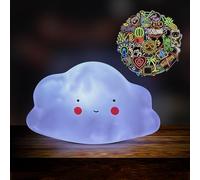VisionThread Cloud Night Light + 80 Plus Neon Stickers | Kids Bedside Lamp | Battery Operated and Portable | Room Decor and Nursery | Cute Kawaii Gift for Boys Girls Children | Sensory Light