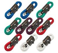 VisioSound 10 x 10m Male to Female XLR Mic Leads/Balanced Microphone Cables / 8 Colours / 10 Pack Multi-Coloured