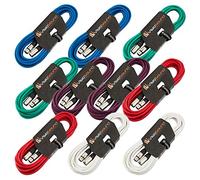 VisioSound 10 x 6m Male to Female XLR Mic Leads/Balanced Microphone Cables / 8 Colours / 10 Pack Multi-Coloured