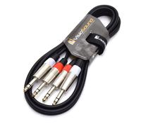 VisioSound 2 x 6.35mm 1/4" Stereo TRS Jack Balanced Twin Lead/Signal A