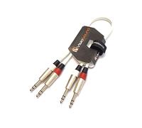 VisioSound 2 x 6.35mm 1/4" Stereo TRS Jack Balanced Twin Lead/Signal Audio Patch Cable - 3 Colours (0.5m-white)