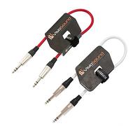 VisioSound 2 x 6.35mm 1/4" Stereo TRS Jack Lead/Balanced Signal Audio Patch Cable / 2 Pack 0.5m Red/White