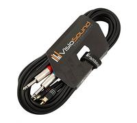 VisioSound 2 x 6.35mm Mono Jack to 2 x RCA Phono Twin Lead/Audio Signal Patch Cable (5m)