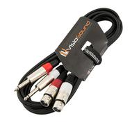 VisioSound 2 x Female XLR to 2 x 6.35mm 1/4" Mono Jack Twin Lead/Audio