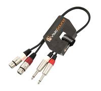 VisioSound 2 x Female XLR to 2 x 6.35mm 1/4" Mono Jack Twin Lead/Audio Signal Patch Cable 0.5m