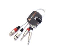VisioSound 2 x Female XLR to 2 x 6.35mm 1/4" Stereo TRS Jack Balanced