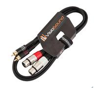 VisioSound 2 x Female XLR to 2 x RCA Gold Phono Plug Twin Lead/Audio Signal Patch Cable 1.5m