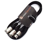 VisioSound 2 x Male XLR to 1 x Female XLR Microphone Splitter Lead/Combiner Mic Cable 1.5m
