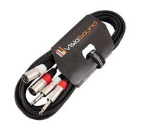 VisioSound 2 x Male XLR to 2 x 6.35mm 1/4" Mono Jack Twin Lead/Audio S