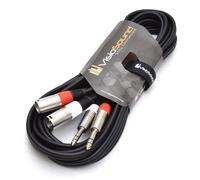 VisioSound 2 x Male XLR to 2 x 6.35mm 1/4" Stereo TRS Jack Balanced Twin Lead/Patch Cable 5m