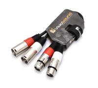 VisioSound 2 x Male XLR to 2 x Female XLR Balanced Microphone Twin Lead/Audio Patch Cable 0.5m