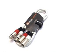 VisioSound 2 x Male XLR to 2 x Female XLR Balanced Microphone Twin Lead/Audio Patch Cable - 3 Colours (1.5m-white)