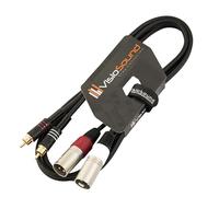 VisioSound 2 x Male XLR to 2 x RCA Gold Phono Plug Twin Lead/Audio Signal Patch Cable 1.5m