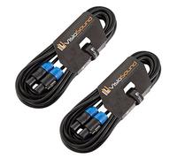 VisioSound 2 x Rean Male Locking Speakon to Speakon Lead/Speaker PA Amp Cab Cable / 2 Pack 10m