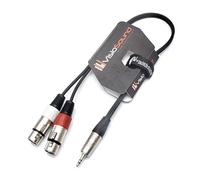 VisioSound 3.5mm Stereo TRS Mini Jack to Twin 2 x Female XLR Lead/Audio Signal Cable 0.5m