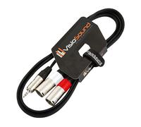 VisioSound 3.5mm Stereo TRS Mini Jack to Twin 2 x Male XLR Lead/Audio Signal Cable 1.5m