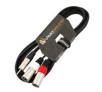 VisioSound 3.5mm Stereo TRS Mini Jack to Twin 2 x Male XLR Lead/Audio Signal Cable 3m
