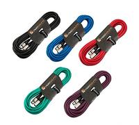 VisioSound 5 x 10m Male to Female XLR Mic Leads/Balanced Microphone Cables / 8 Colours/Multi-Packs Multi-Coloured