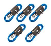 VisioSound 5 x Guitar Lead 6.35mm 1/4" Mono Jack to Angled Jack/Instrument Cable / 5 Pack 3m Blue