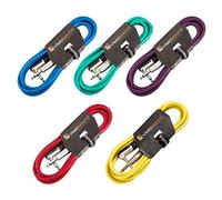 VisioSound 5 x Guitar Lead 6.35mm 1/4" Mono Jack to Angled Jack/Instrument Cable / 5 Pack 3m Multi-Coloured