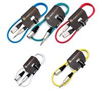 VisioSound 5 x Male XLR to 6.35mm Stereo TRS Jack Lead/Balanced Signal/Audio Patch Cable (Multi-Coloured, 1m, Pack of 5)