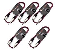 VisioSound 5 x Male XLR to 6.35mm Stereo TRS Jack Lead/Balanced Signal/Audio Patch Cable (Purple, 1m, Pack of 5)