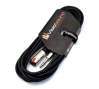 VisioSound 6.35mm 1/4" Male to Female Stereo TRS Jack Lead/Gold Headphone Extension Cable 5m Black