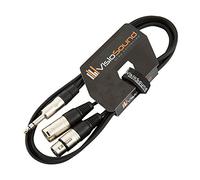 VisioSound 6.35mm 1/4" Stereo TRS Jack to 1 x Male & 1 x Female XLR/Insert Lead with XLR In/Out 1.5m
