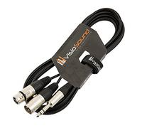 VisioSound 6.35mm 1/4" Stereo TRS Jack to 1 x Male & 1 x Female XLR/Insert Lead with XLR In/Out 3m