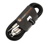 VisioSound 6.35mm 1/4" Stereo TRS Jack to 2 x 6.35mm 1/4" Mono Jack In