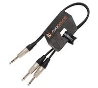 VisioSound 6.35mm 1/4" Stereo TRS Jack to 2 x 6.35mm 1/4" Mono Jack Insert Cable/Y Lead 0.5m
