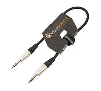VisioSound 6.35mm 1/4" Stereo TRS Jack to TRS Jack Lead/Balanced Signal Audio Patch Cable 0.5m Black