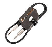 VisioSound 6.35mm 1/4" Stereo TRS Jack to TRS Jack Lead/Balanced Signal Audio Patch Cable 1m Black