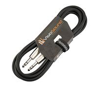 VisioSound 6.35mm 1/4" Stereo TRS Jack to TRS Jack Lead/Balanced Signal Audio Patch Cable 3m Black