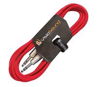 VisioSound 6.35mm 1/4" Stereo TRS Jack to TRS Jack Lead/Balanced Signal Audio Patch Cable 3m Red