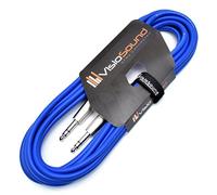 VisioSound 6.35mm 1/4" Stereo TRS Jack to TRS Jack Lead/Balanced Signal Audio Patch Cable (6m, Blue)