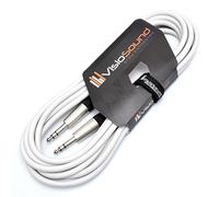 VisioSound 6.35mm 1/4" Stereo TRS Jack to TRS Jack Lead/Balanced Signal Audio Patch Cable (6m, White)