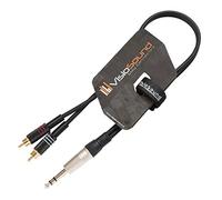 VisioSound 6.35mm 1/4" Stereo TRS Jack to Twin 2 x RCA Gold Phono Plug Lead/Insert Cable 0.5m