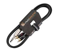 VisioSound 6.35mm 1/4" Stereo TRS Jack to Twin 2 x RCA Gold Phono Plug Lead/Insert Cable 1.5m