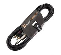 VisioSound 6.35mm 1/4" Stereo TRS Jack to Twin 2 x RCA Gold Phono Plug Lead/Insert Cable 3m