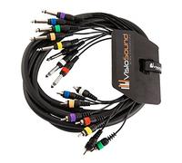 VisioSound 8-Way 3m 6.35mm 1/4" Mono Jack to RCA Phono Loom/Effects Patch Multicore Cable