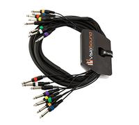 VisioSound 8-Way 3m 6.35mm 1/4" Mono Jack/Unbalanced Jack Loom/Patch Multicore Cable
