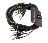 VisioSound 8-Way 3m 6.35mm 1/4" Stereo Jack/Balanced Jack Loom/Patch Multicore Cable