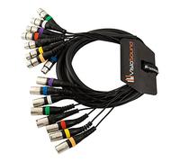 VisioSound 8-Way 3m Male XLR to Female XLR Balanced Loom/Effects Patch Multicore Cable