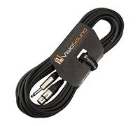 VisioSound Female XLR to 6.35mm 1/4" Mono Jack Lead/Microphone/Signal Cable / 6 Colours 10m Black