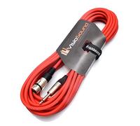 VisioSound Female XLR to 6.35mm 1/4" Mono Jack Lead/Microphone/Signal Cable / 6 Colours 10m Red