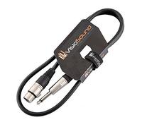 VisioSound Female XLR to 6.35mm 1/4" Mono Jack Lead/Microphone/Signal Cable / 6 Colours 1m Black
